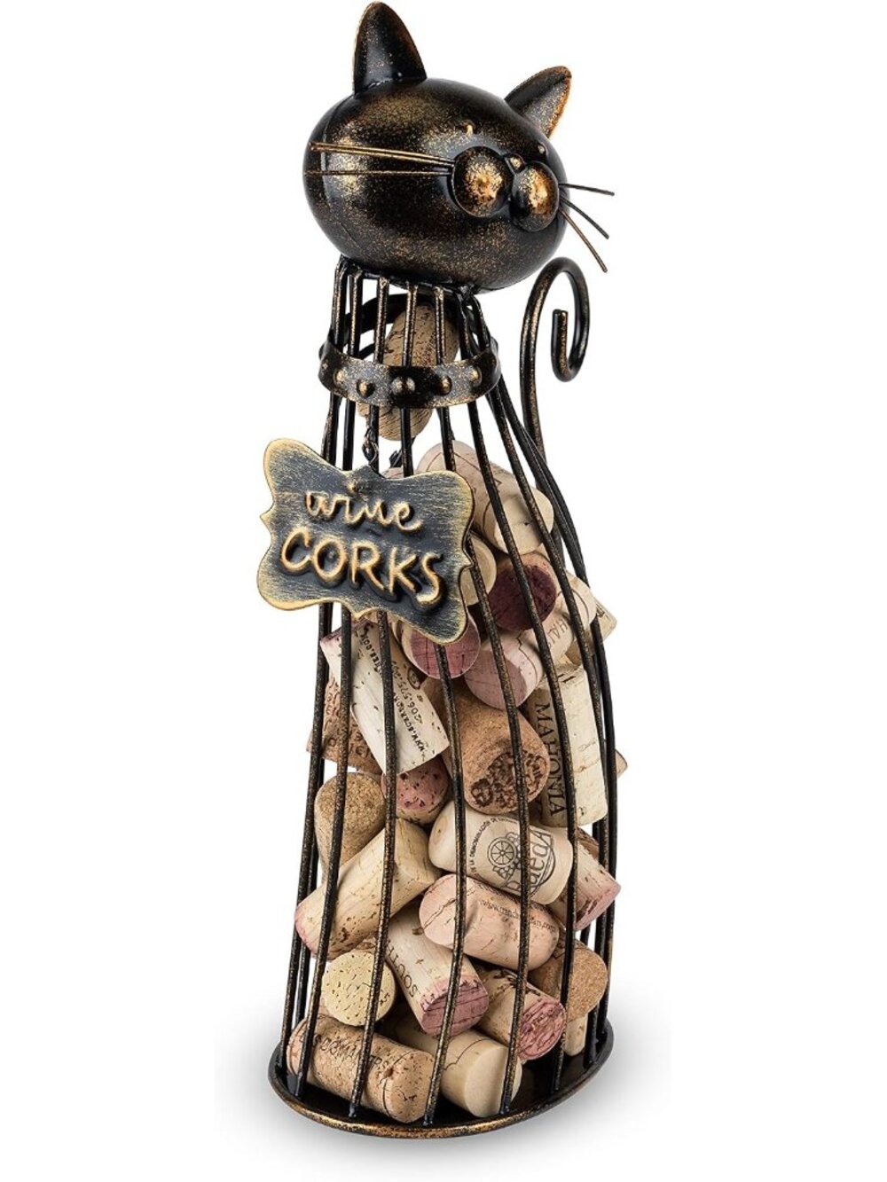 Cat Wine Cork Holder, Decorative Wine Cork Storage and Decor, Set of 1, Metal wi
